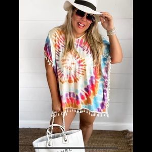 Fringe and Tie Dye Cover Up